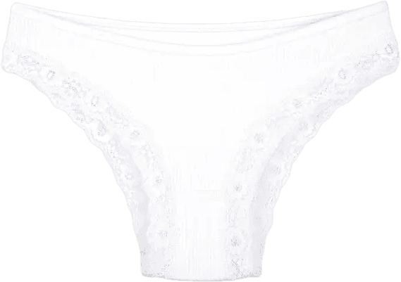 Fotoproducto del bikini de rib 029 de Dlirio en blanco, con aplicación de blonda
